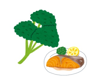 パセリと魚のソテーの料理のイラスト