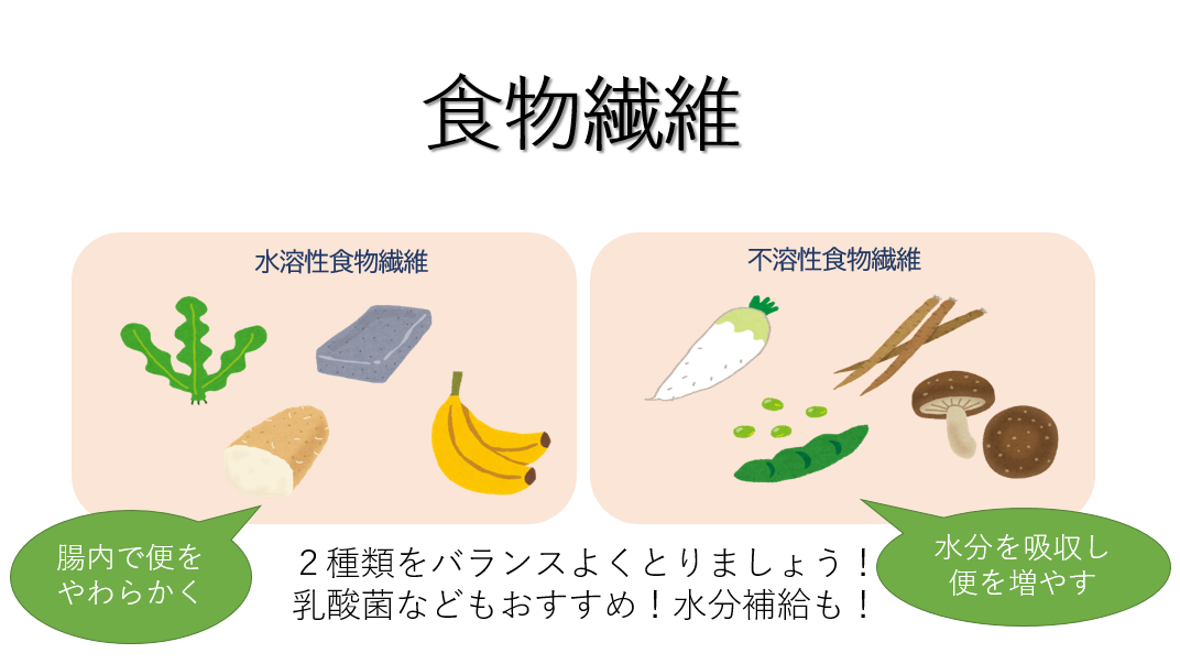 水溶性食物繊維と不溶性食物繊維を示した画像