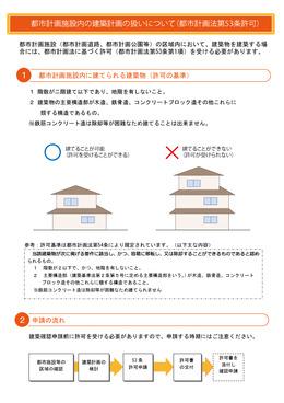 都市計画法第53条許可についてのパンフレット