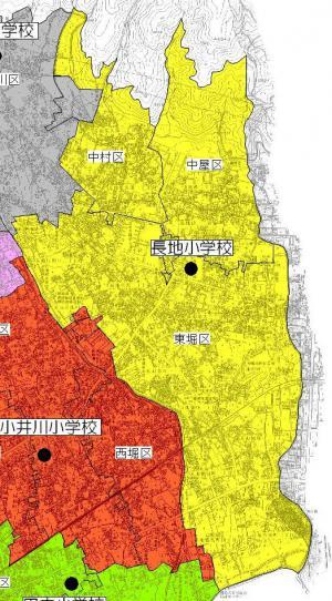 通学区域の地図