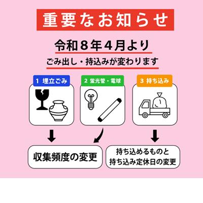 令和7年4月よりごみ回収日が変わります。