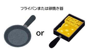 フライパンと卵焼き器のイラスト