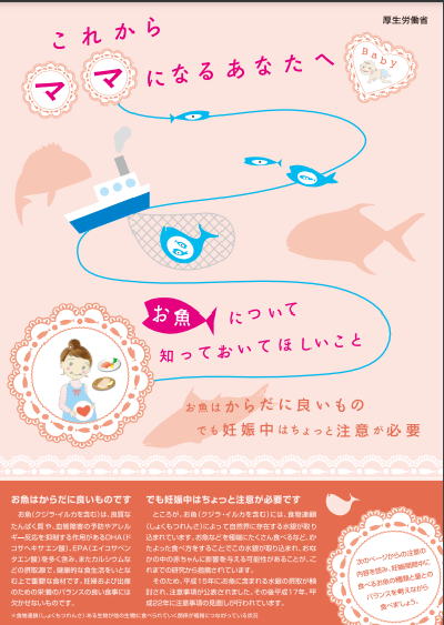 厚生労働省からでているお魚について知っておいてほしいことのパンフレット画像