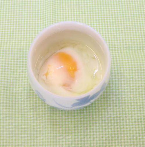 レンジで作る温泉卵の出来上がり写真