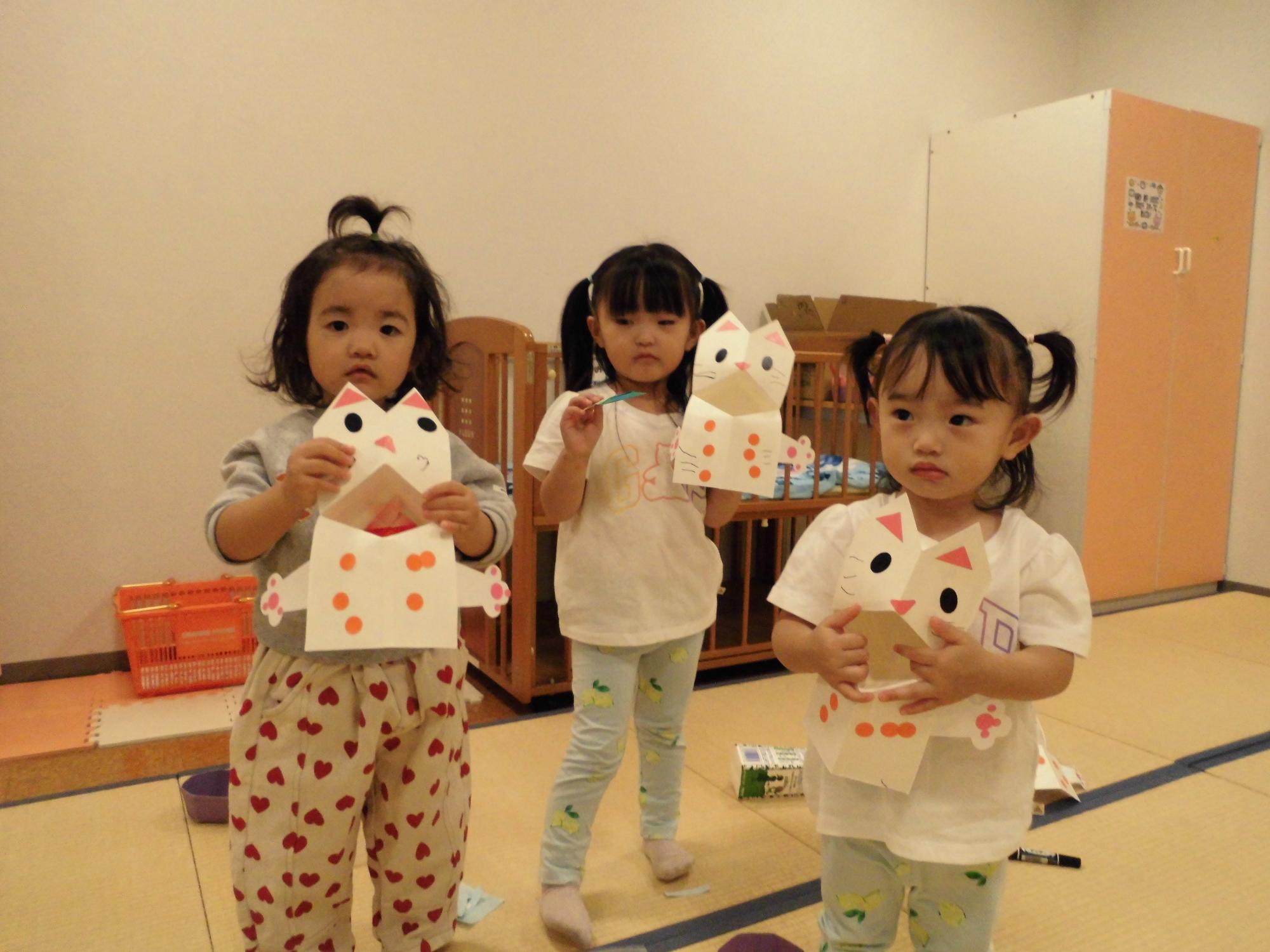 ぱくぱくねこちゃんせいさくのようす2