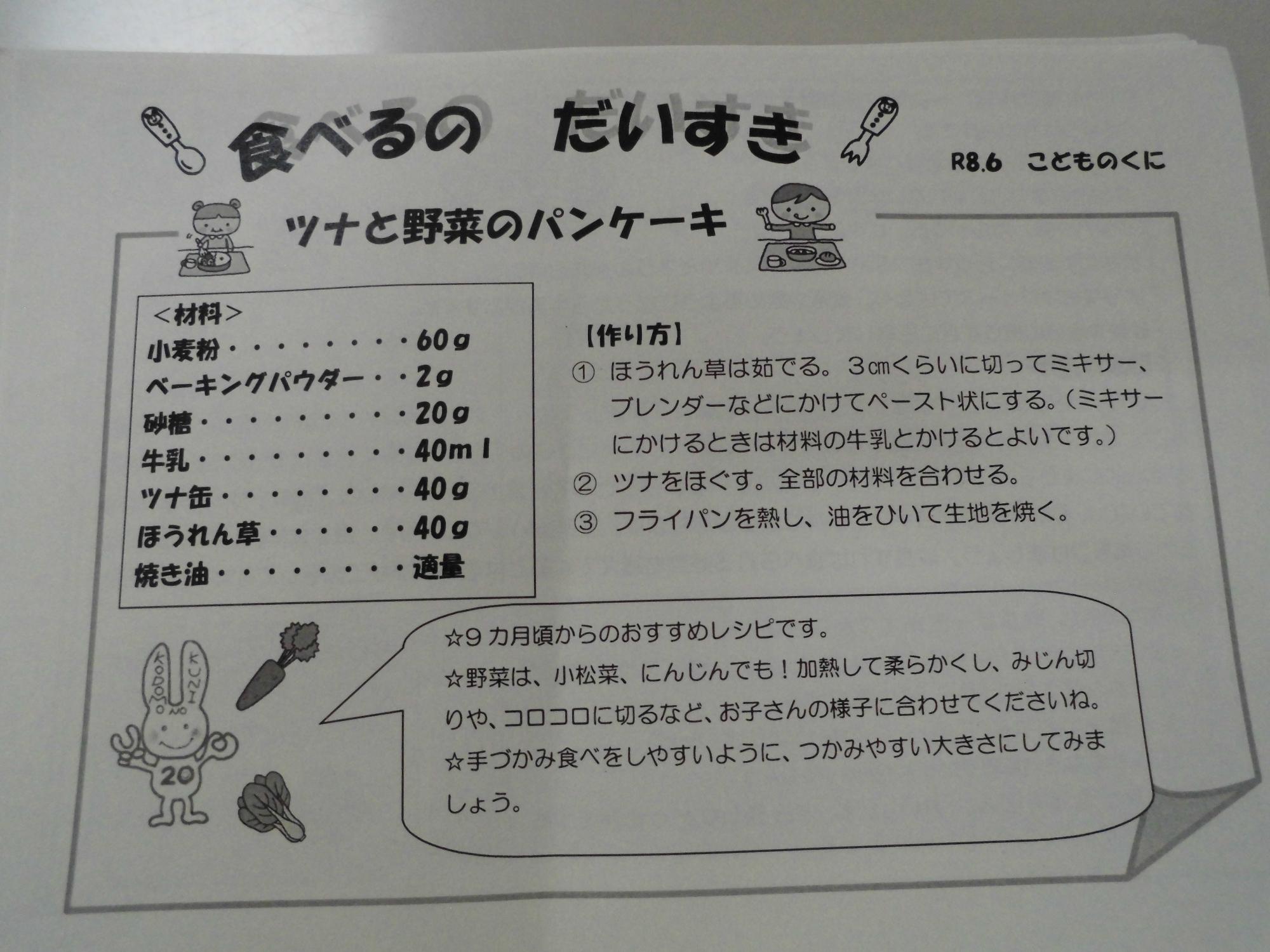 パンケーキのレシピ