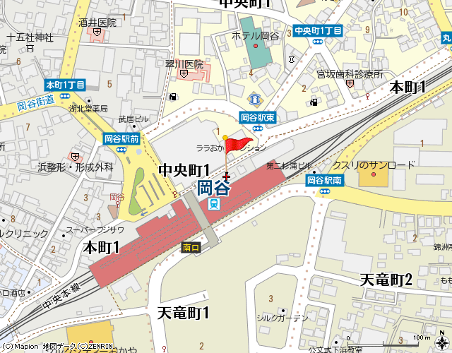 岡谷市岡谷駅前自転車駐車場の地図