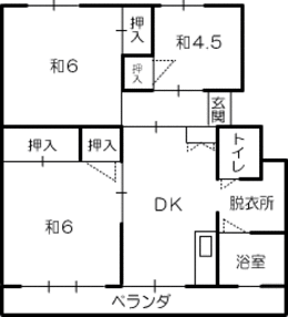 学ヶ丘団地の3DKの平面図