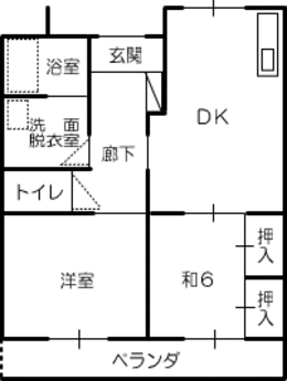 田中線団地の間取りの平面図