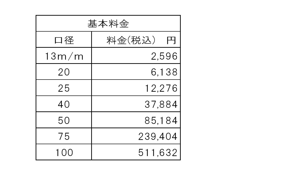 料金表