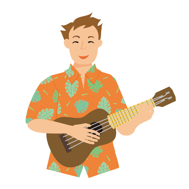 ウクレレを演奏する画像