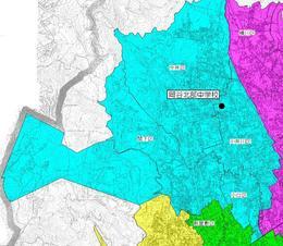 岡谷市立岡谷北部中学校通学区域図